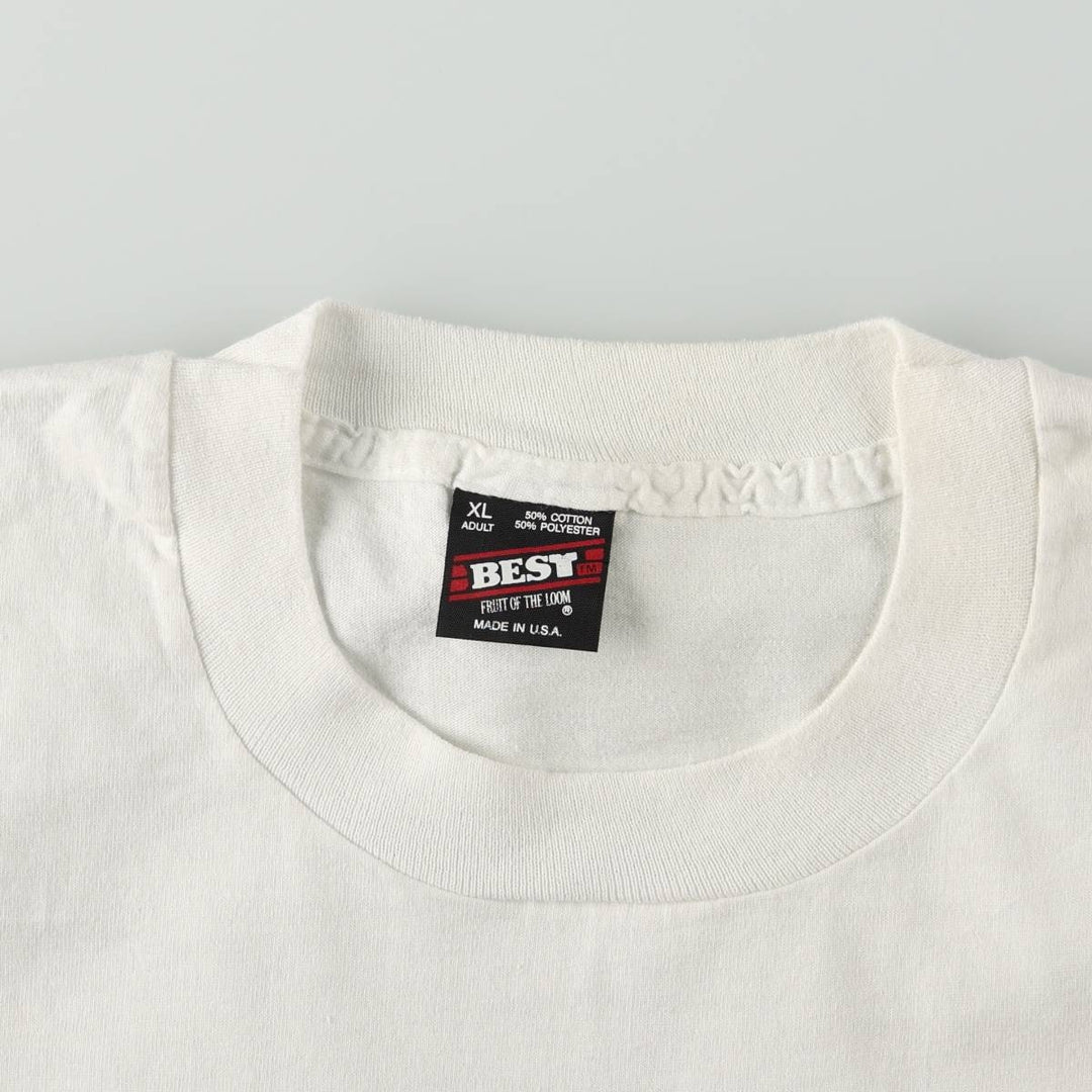 90'S Fruit of the Loom Best Message Print T-Shirt Made in USA Men's XL Vintage cotton white type Vintage Second Hand