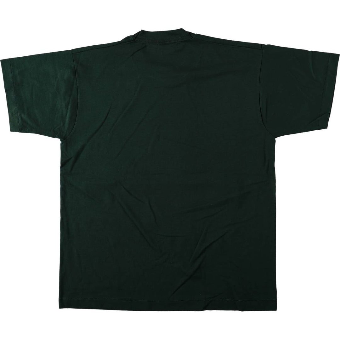 90'S Fruit of the Loom Best Printed T-shirt, Made in USA, Men's L size, Vintage cotton Green type dark green Vintage Second Hand