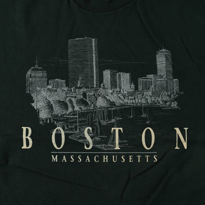 90'S Fruit of the Loom Best Printed T-shirt, Made in USA, Men's L size, Vintage cotton Green type dark green Vintage Second Hand