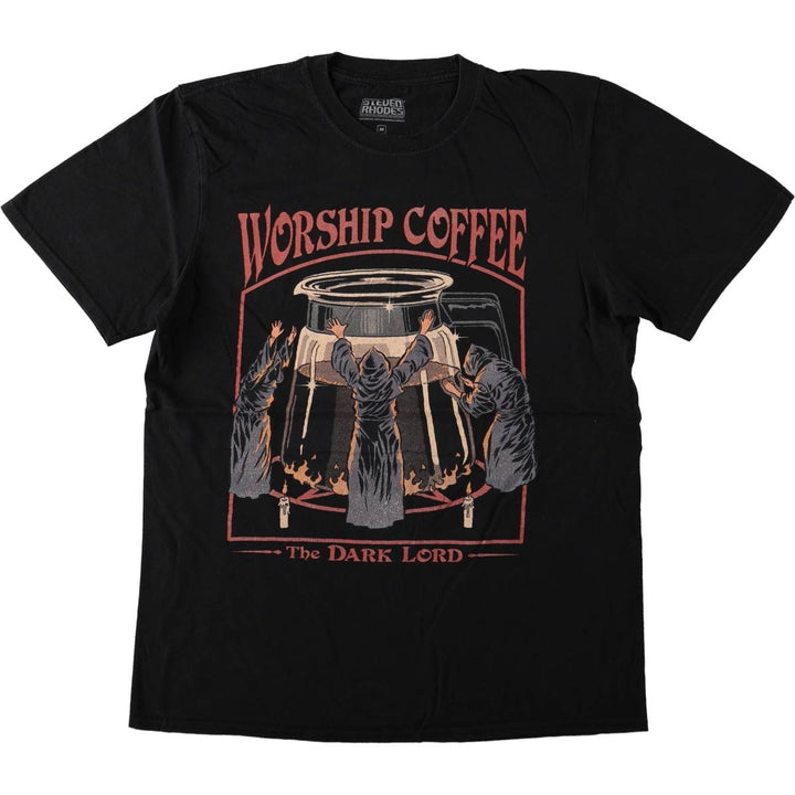 STEVED RHODES Printed T-Shirt, Men's Size M cotton black type Vintage Second Hand