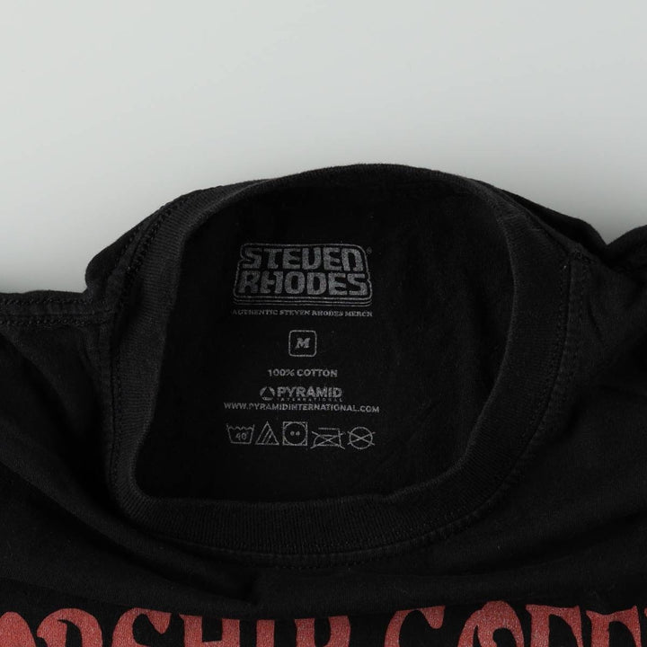 STEVED RHODES Printed T-Shirt, Men's Size M cotton black type Vintage Second Hand