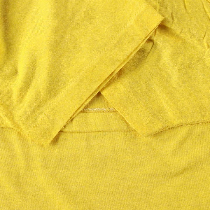 80'S Screen Stars advertising print T-shirt, Made in USA, Men's size L equivalent, Vintage cotton yellow type Vintage Second Hand