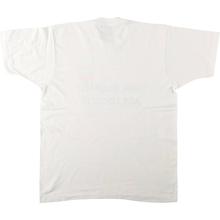 90'S Screen Stars Chevron Print T-Shirt, Made in Canada, Men's XL equivalent, Vintage cotton white type Vintage Second Hand