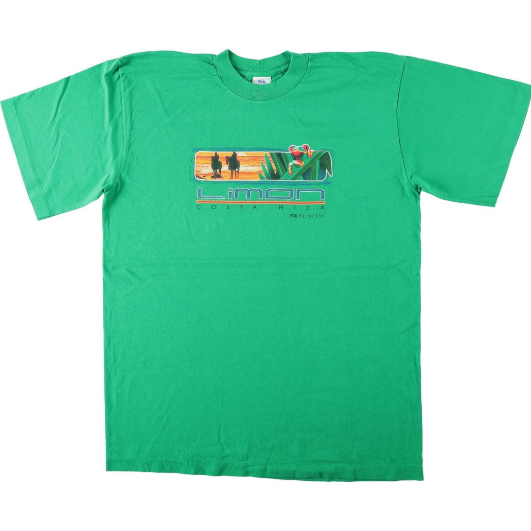 Princess Cruises Souvenir T-shirt (Men's XXL equivalent) cotton green type Vintage Second Hand