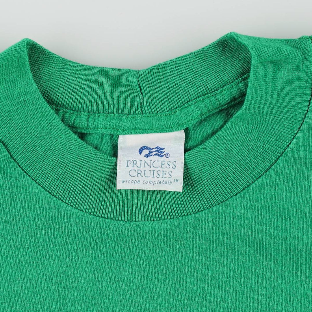 Princess Cruises Souvenir T-shirt (Men's XXL equivalent) cotton green type Vintage Second Hand
