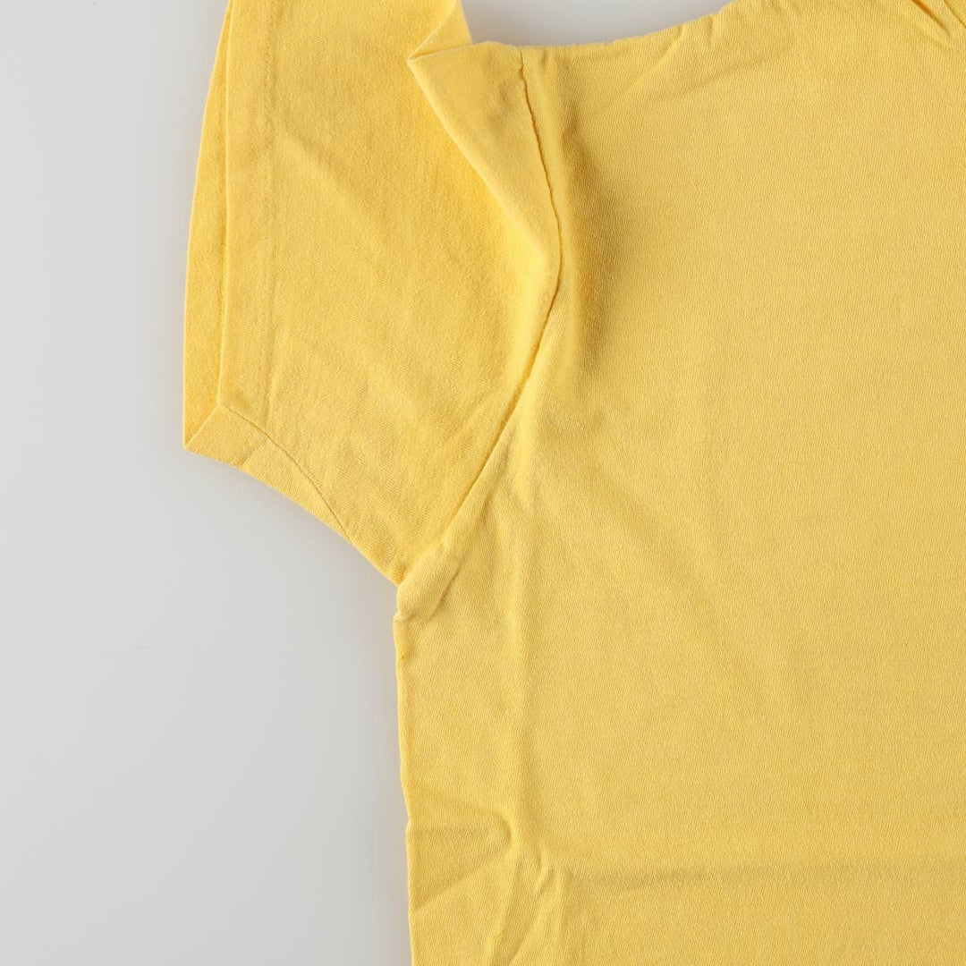 80'S Stedman HI CRU Print T-Shirt, Made in USA, Men's XL equivalent, Vintage cotton yellow type Vintage Second Hand