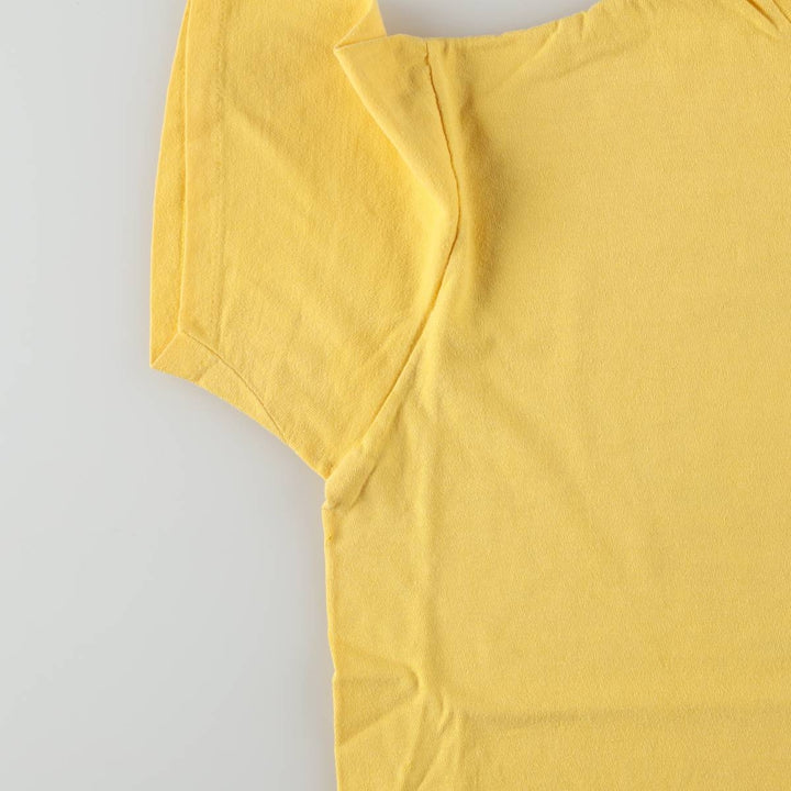 80'S Stedman HI CRU Print T-Shirt, Made in USA, Men's XL equivalent, Vintage cotton yellow type Vintage Second Hand