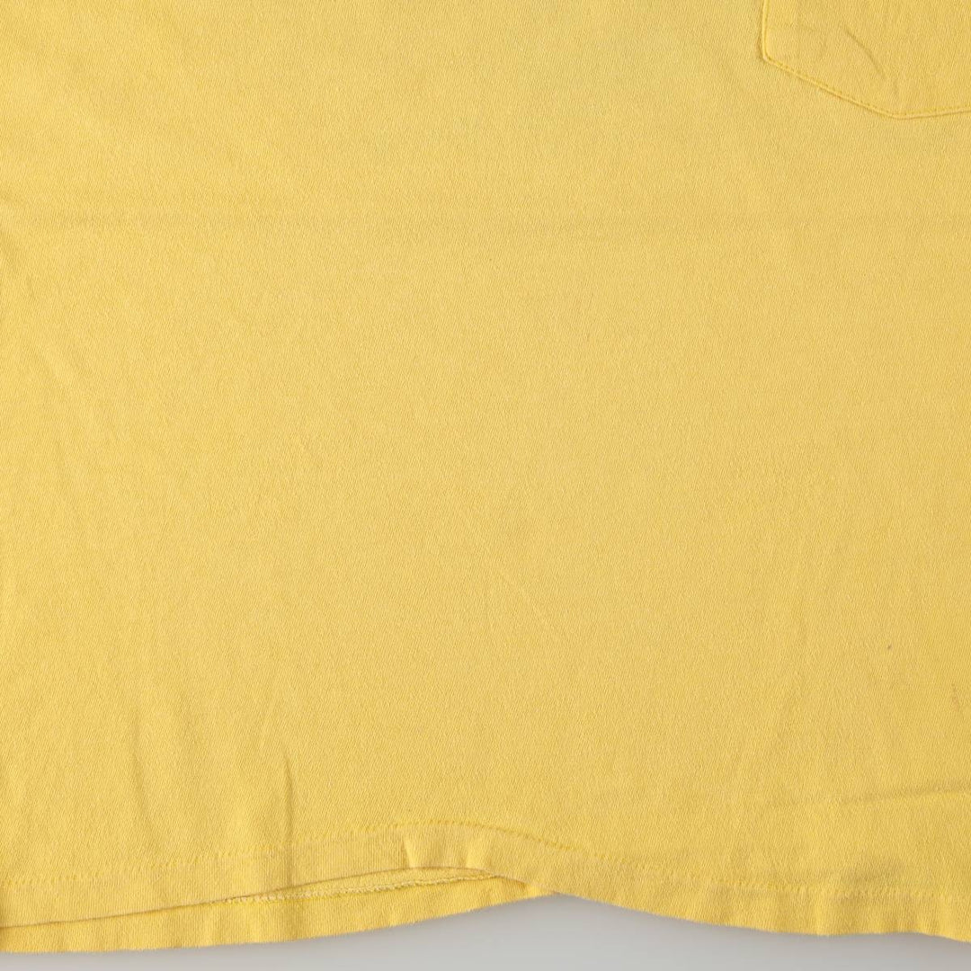 80'S Stedman HI CRU Print T-Shirt, Made in USA, Men's XL equivalent, Vintage cotton yellow type Vintage Second Hand