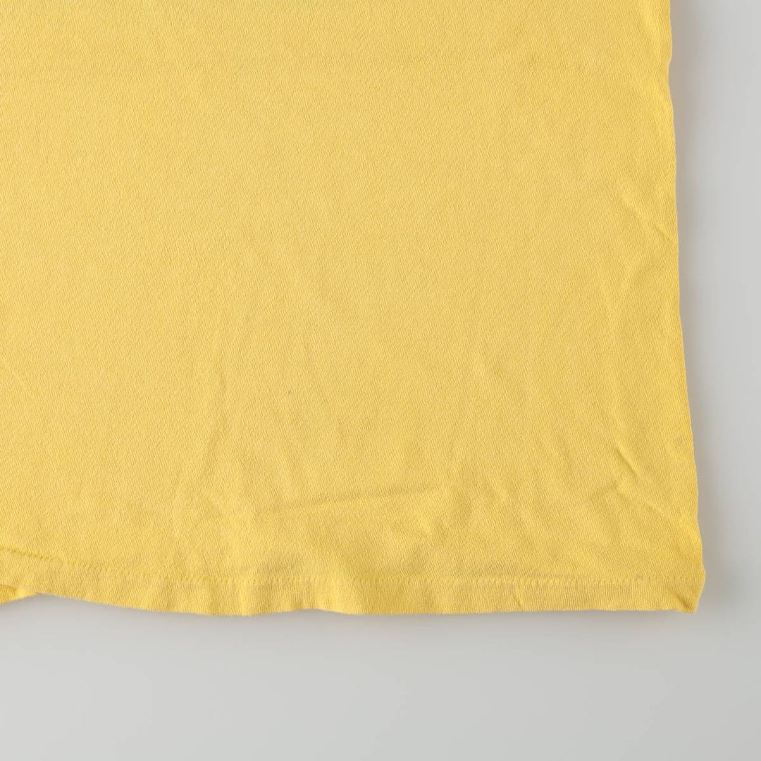 80'S Stedman HI CRU Print T-Shirt, Made in USA, Men's XL equivalent, Vintage cotton yellow type Vintage Second Hand