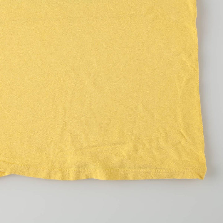 80'S Stedman HI CRU Print T-Shirt, Made in USA, Men's XL equivalent, Vintage cotton yellow type Vintage Second Hand