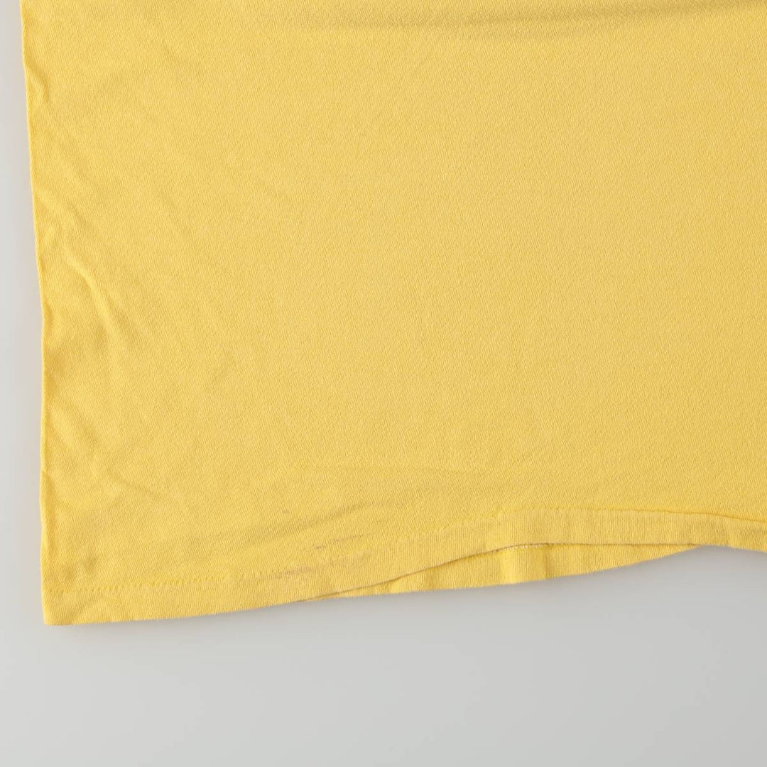 80'S Stedman HI CRU Print T-Shirt, Made in USA, Men's XL equivalent, Vintage cotton yellow type Vintage Second Hand