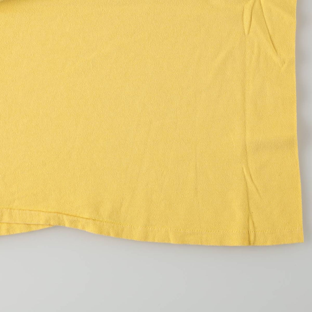 80'S Stedman HI CRU Print T-Shirt, Made in USA, Men's XL equivalent, Vintage cotton yellow type Vintage Second Hand