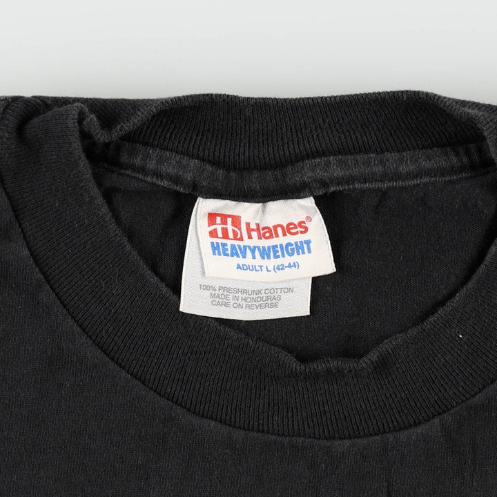 2000'S Hanes Heavyweight Embroidered T-Shirt, Men's Size L (approx.) cotton black type Vintage Second Hand