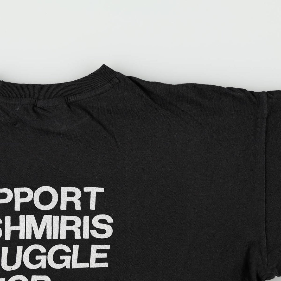 90'S message print T-shirt, men's size L, vintage cotton black type Vintage Second Hand