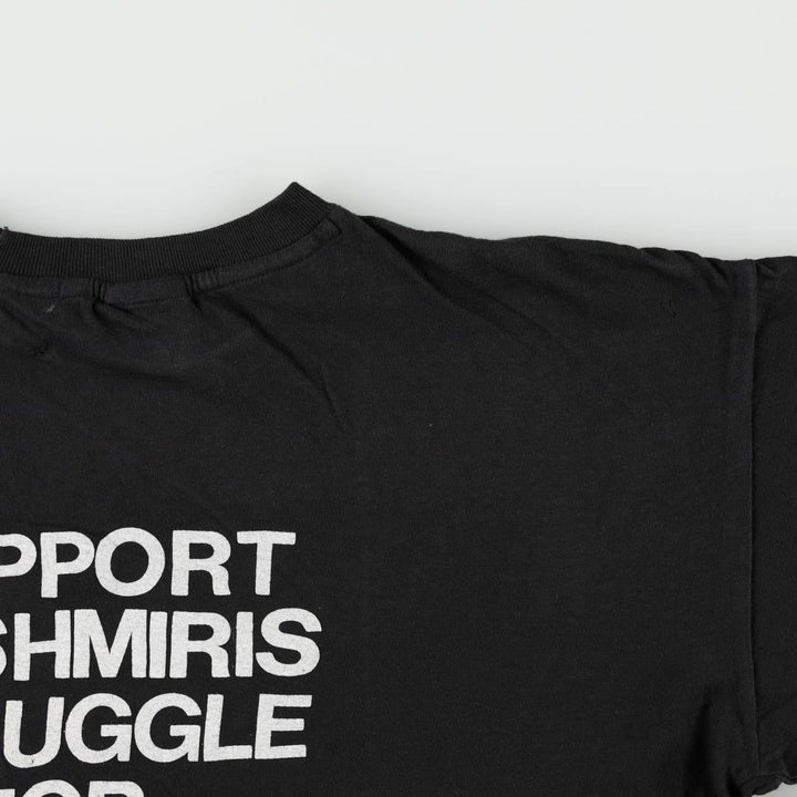 90'S message print T-shirt, men's size L, vintage cotton black type Vintage Second Hand