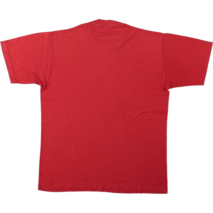 80'S Jerzees by RUSSEL Print T-Shirt, Made in USA, Men's Size L (approx.), Vintage cotton red type Vintage Second Hand