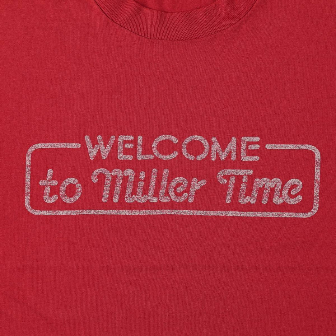 80'S Jerzees by RUSSEL Print T-Shirt, Made in USA, Men's Size L (approx.), Vintage cotton red type Vintage Second Hand
