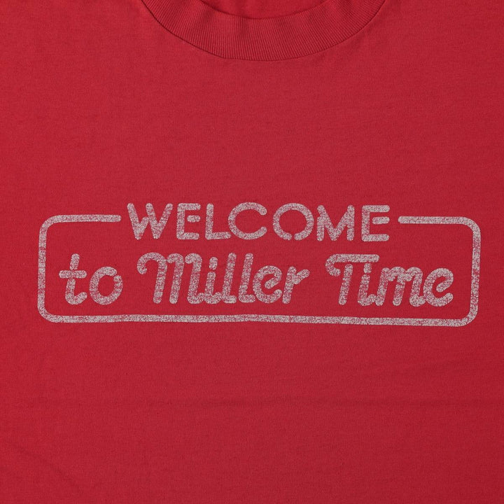 80'S Jerzees by RUSSEL Print T-Shirt, Made in USA, Men's Size L (approx.), Vintage cotton red type Vintage Second Hand