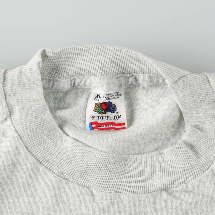 90'S Fruit of the Loom dog print t-shirt, made in USA, men's size XL equivalent, vintage. cotton white type Vintage Second Hand