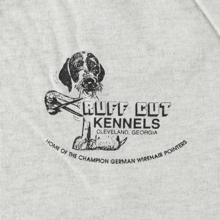 90'S Fruit of the Loom dog print t-shirt, made in USA, men's size XL equivalent, vintage. cotton white type Vintage Second Hand