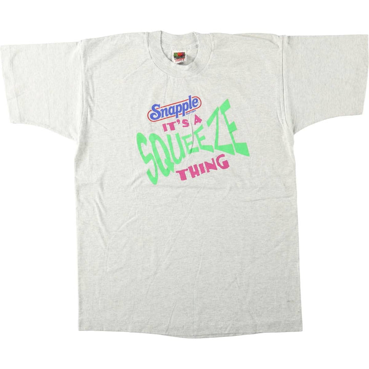 90'S Fruit of the Loom Heavy Cotton Print T-Shirt, Men's Size L (approx.), Vintage cotton pale white type Vintage Second Hand