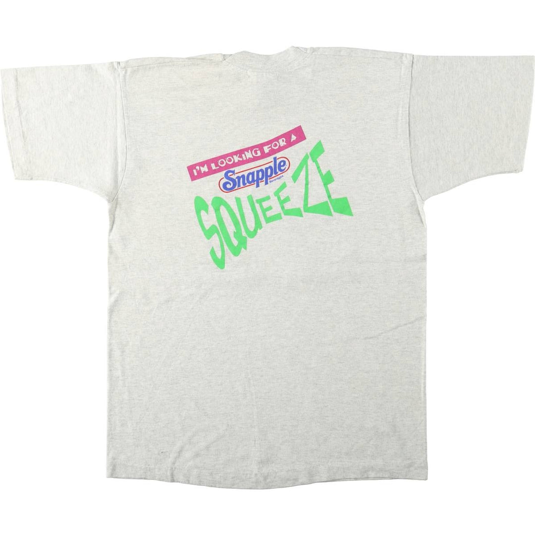 90'S Fruit of the Loom Heavy Cotton Print T-Shirt, Men's Size L (approx.), Vintage cotton pale white type Vintage Second Hand