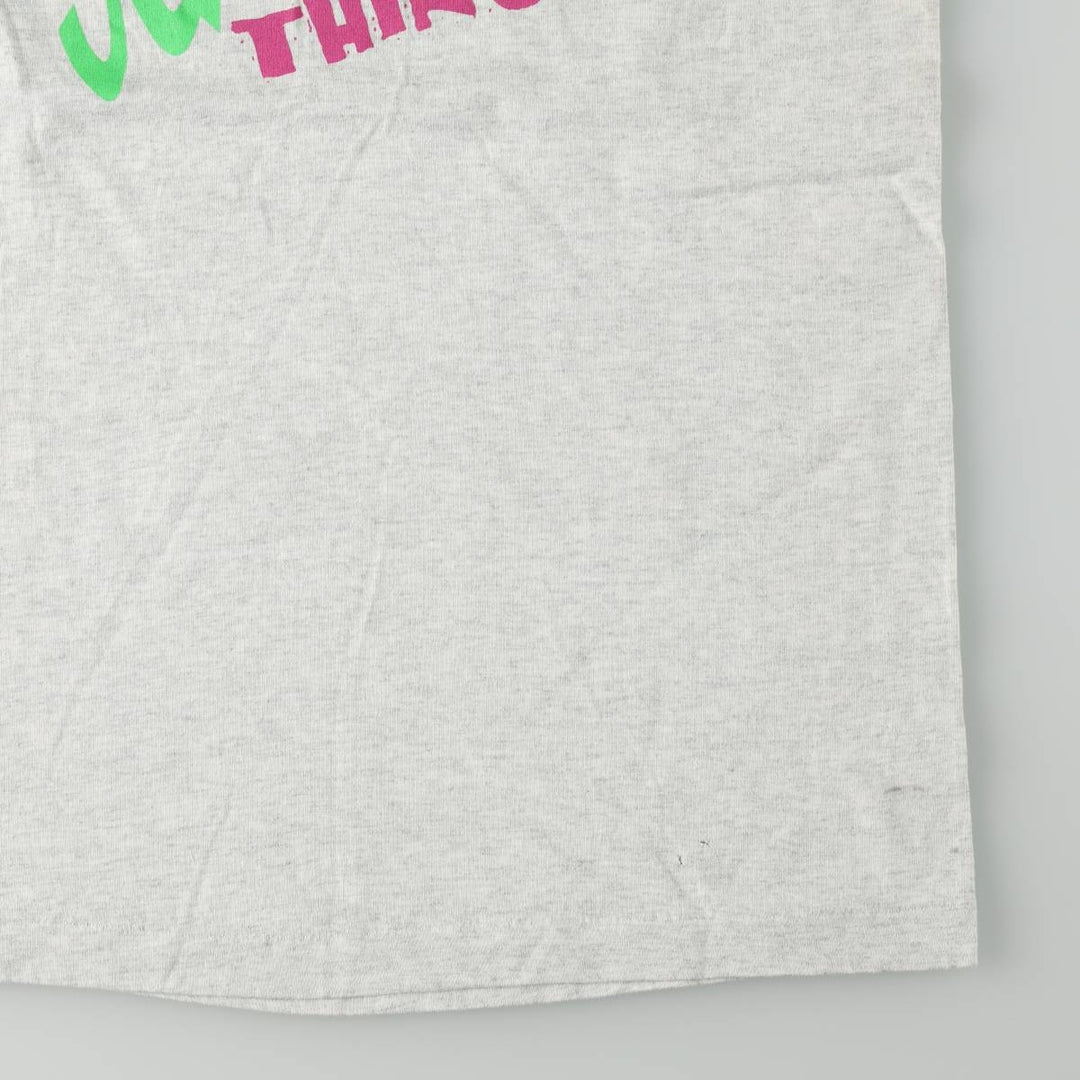 90'S Fruit of the Loom Heavy Cotton Print T-Shirt, Men's Size L (approx.), Vintage cotton pale white type Vintage Second Hand