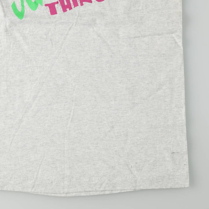 90'S Fruit of the Loom Heavy Cotton Print T-Shirt, Men's Size L (approx.), Vintage cotton pale white type Vintage Second Hand