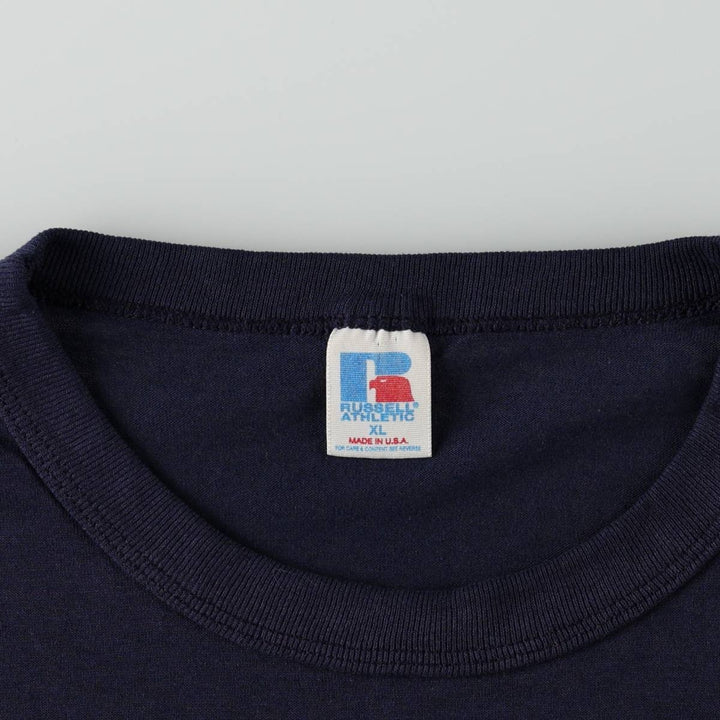 Vintage 90'S Russell print T-shirt, Made in USA, Men's XL cotton navy blue type Vintage Second Hand