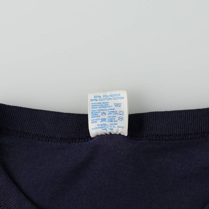 Vintage 90'S Russell print T-shirt, Made in USA, Men's XL cotton navy blue type Vintage Second Hand