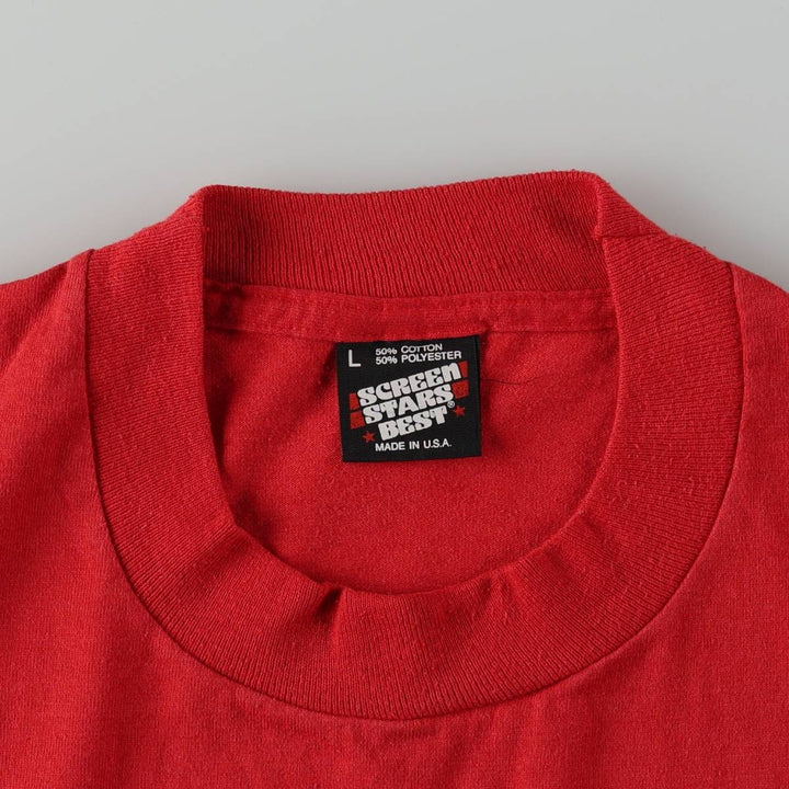 90'S Screen Stars Best Printed T-shirt Made in USA Men's L Vintage cotton red type Vintage Second Hand