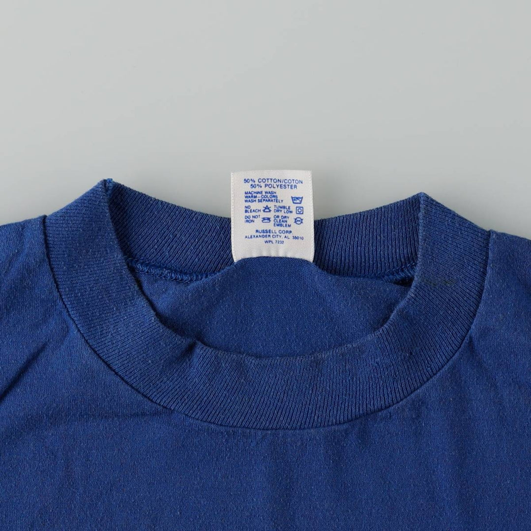 Vintage 80s-90'S Jerzees Printed T-Shirt, Made in USA, Men's XL cotton blue type Vintage Second Hand