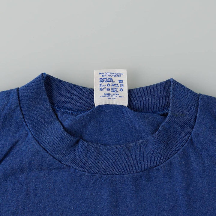 Vintage 80s-90'S Jerzees Printed T-Shirt, Made in USA, Men's XL cotton blue type Vintage Second Hand