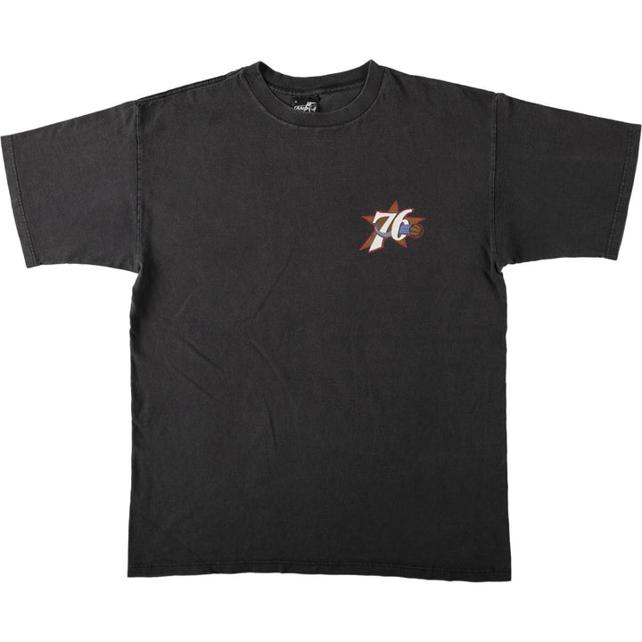 90'S AND 1 NBA Philadelphia 76ers Logo Print T-Shirt, Made in USA, Men's XL (approx.), Vintage cotton black type Vintage Second Hand