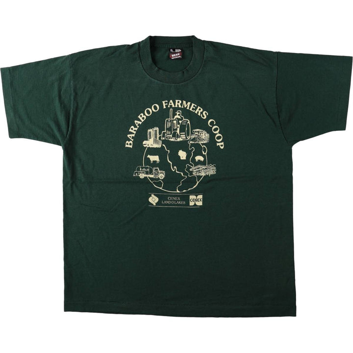 90'S Fruit of the Loom Best Printed T-shirt, Made in USA, Men's XL, Vintage cotton green type Vintage Second Hand