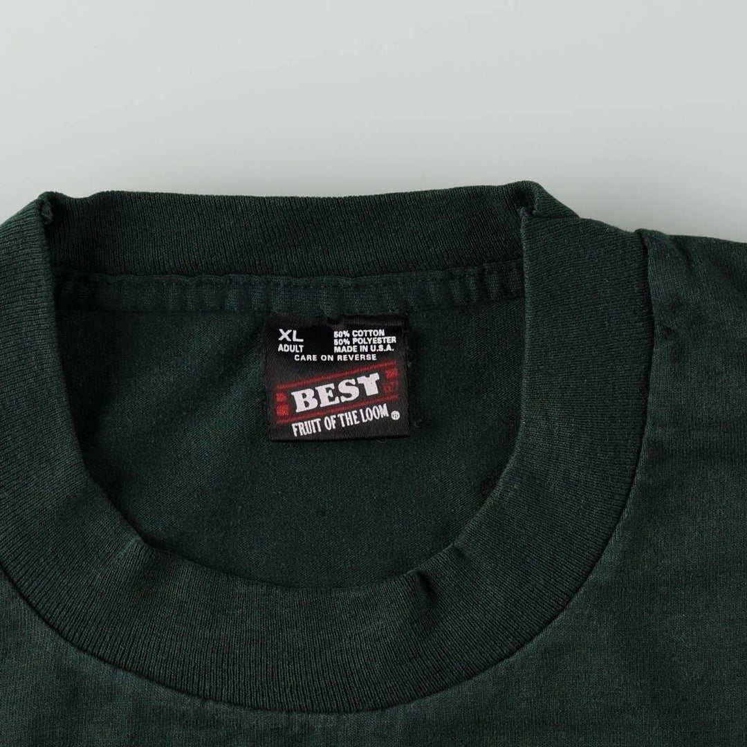 90'S Fruit of the Loom Best Printed T-shirt, Made in USA, Men's XL, Vintage cotton green type Vintage Second Hand