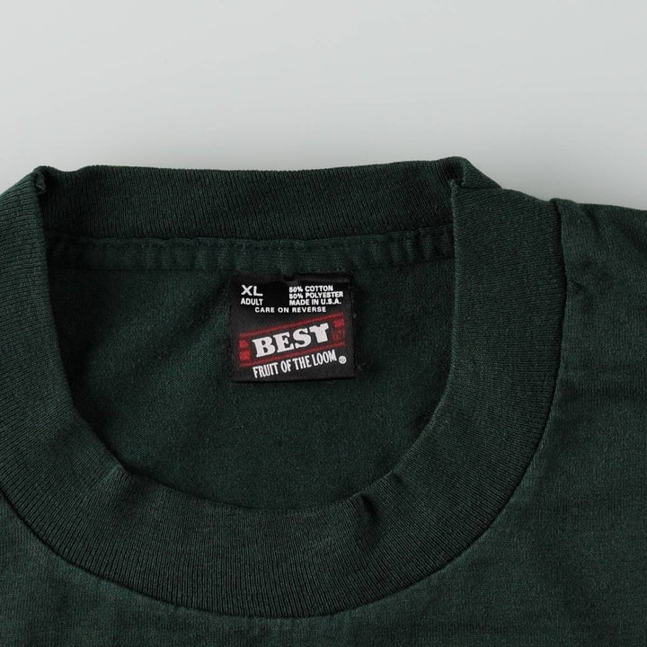 90'S Fruit of the Loom Best Printed T-shirt, Made in USA, Men's XL, Vintage cotton green type Vintage Second Hand