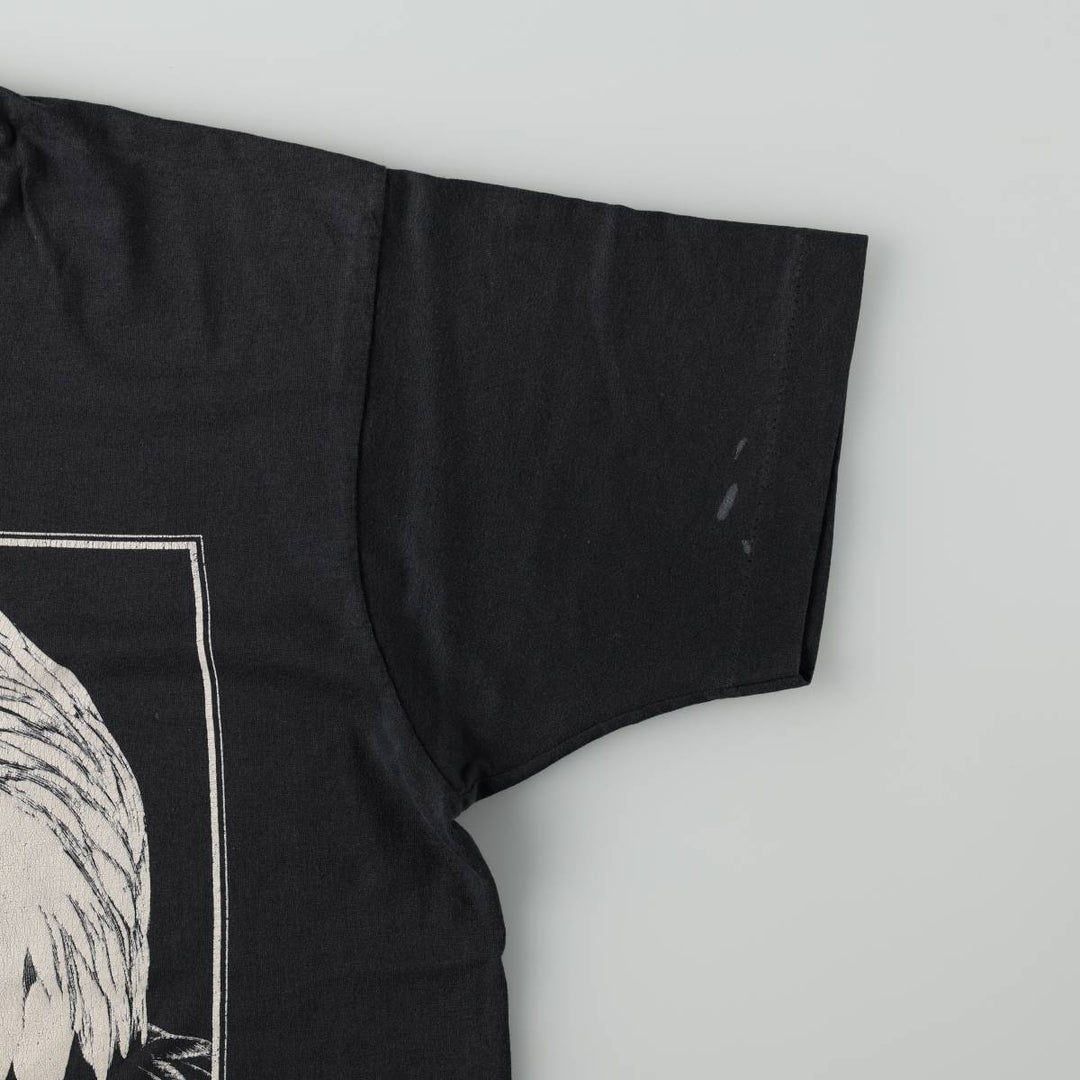 90'S Screen Stars Print Eagle Pattern Animal T-Shirt, Made in USA, Men's XL (approx.), Vintage cotton black type Vintage Second Hand