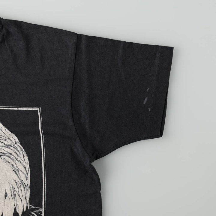 90'S Screen Stars Print Eagle Pattern Animal T-Shirt, Made in USA, Men's XL (approx.), Vintage cotton black type Vintage Second Hand