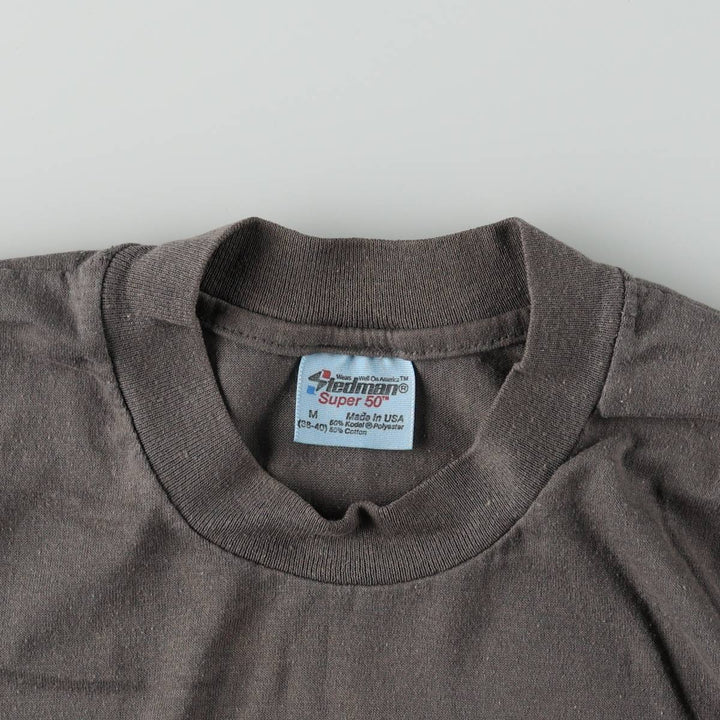 ~90'S Stedman Super 50 Print T-Shirt, Made in USA, Men's Size M (Equivalent), Vintage polyester Charcoal Vintage Second Hand