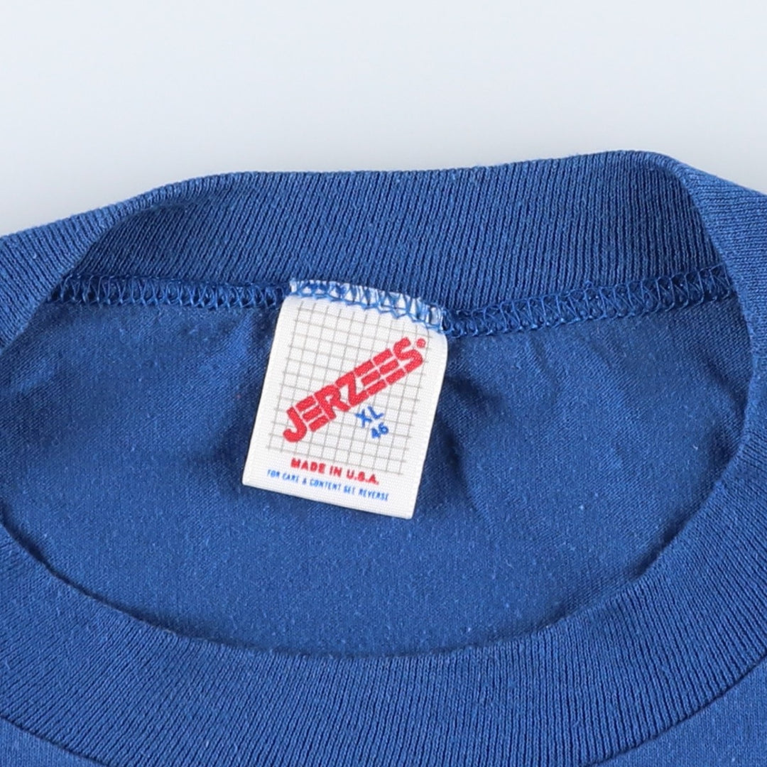 80s-90'S Jerzees Message Print T-Shirt, Made in USA, Men's XL (approx.), Vintage cotton blue type Vintage Second Hand