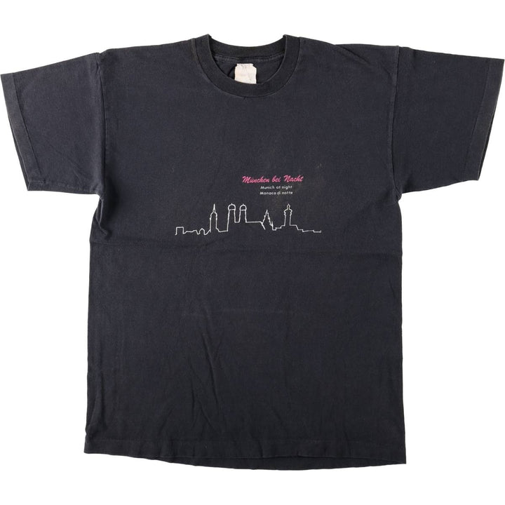 ~90'S Vintage Printed T-shirt, Men's M size unclear black type Vintage Second Hand