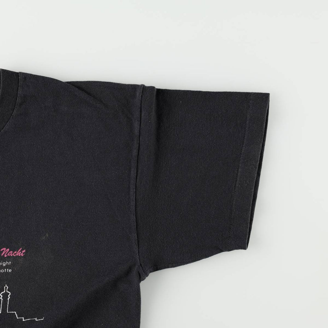 ~90'S Vintage Printed T-shirt, Men's M size unclear black type Vintage Second Hand