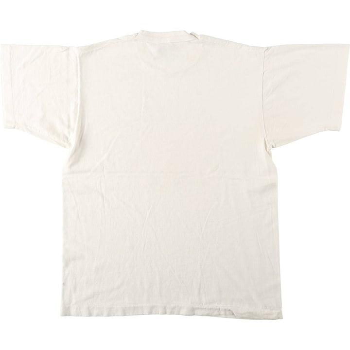 90'S Fruit of the Loom Heavy Cotton Printed T-Shirt Made in USA Men's Size L Vintage cotton white type Vintage Second Hand