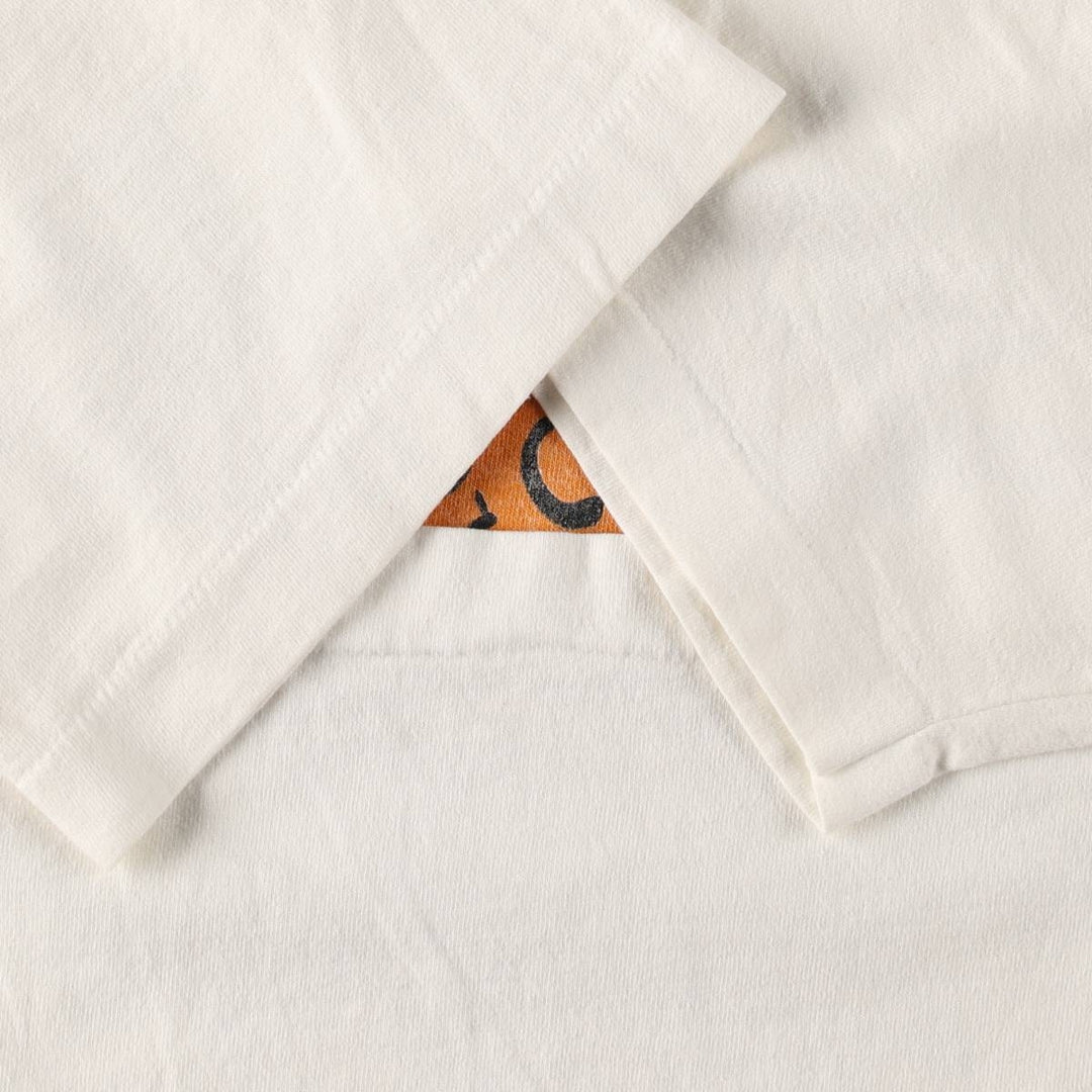 90'S Fruit of the Loom Heavy Cotton Printed T-Shirt Made in USA Men's Size L Vintage cotton white type Vintage Second Hand