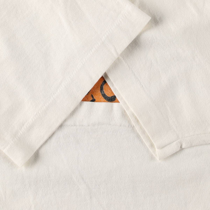 90'S Fruit of the Loom Heavy Cotton Printed T-Shirt Made in USA Men's Size L Vintage cotton white type Vintage Second Hand