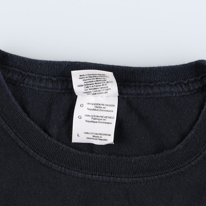 Gildan Message Print T-Shirt, Men's Size L (equivalent) cotton black type Vintage Second Hand