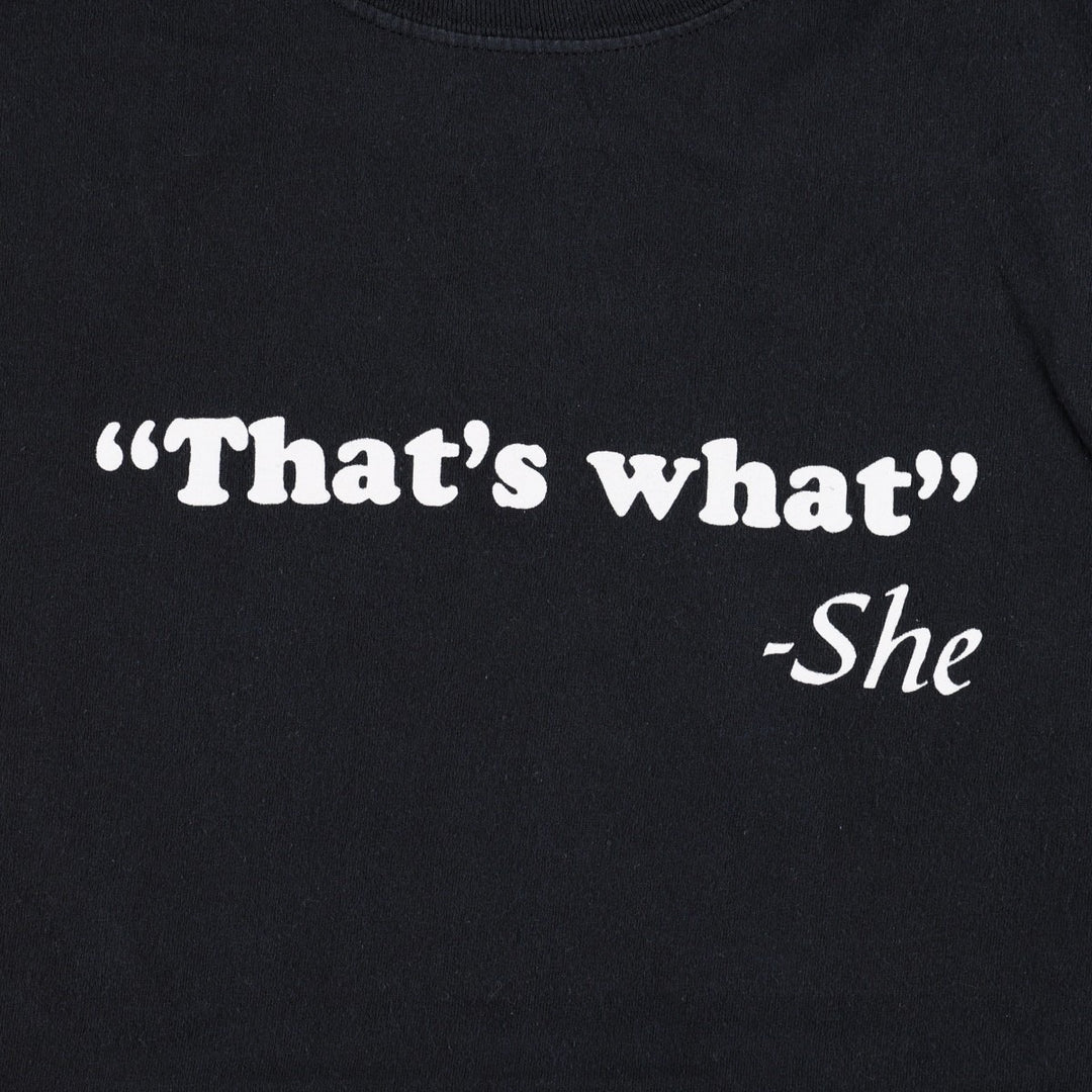 Gildan Message Print T-Shirt, Men's Size L (equivalent) cotton black type Vintage Second Hand