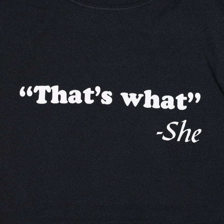 Gildan Message Print T-Shirt, Men's Size L (equivalent) cotton black type Vintage Second Hand