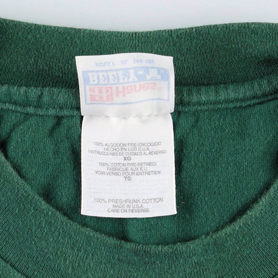 Hanes BEEFY-T GOLD'S GYM Advertising T-Shirt, Made in USA, Men's Size XL (approx.) cotton green type Vintage Second Hand